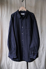 CONFECT nest Robe Cotton Linen Indigo Striped Weather Cloth Shirt Japanese designer brand indigo dyed cotton and linen striped shirt