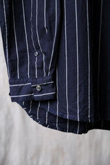 CONFECT nest Robe Cotton Linen Indigo Striped Weather Cloth Shirt Japanese designer brand indigo dyed cotton and linen striped shirt