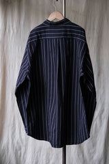 CONFECT nest Robe Cotton Linen Indigo Striped Weather Cloth Shirt Japanese designer brand indigo dyed cotton and linen striped shirt
