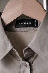 CIVIDINI Stitch Panel Shirt Italian brand different material stitching shirt made in Italy