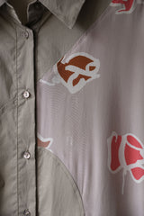 CIVIDINI Stitch Panel Shirt Italian brand different material stitching shirt made in Italy