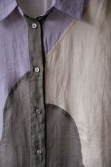 CIVIDINI Stitch Panel Shirt Italian brand linen translucent patchwork shirt made in Italy