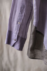 CIVIDINI Stitch Panel Shirt Italian brand linen translucent patchwork shirt made in Italy