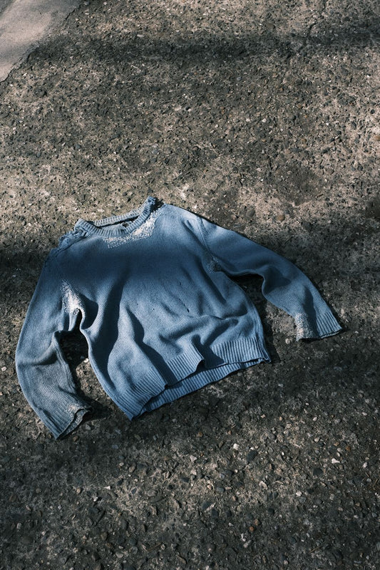 Vintage Distressed Boro Kintting Light Blue&Dark Blue (Product at Anemone Studio)