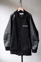 インターフェース刺繍レザーベースボールジャケット日本ブランドレザースリーブベースボールジャケット