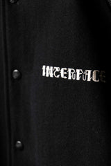 インターフェース刺繍レザーベースボールジャケット日本ブランドレザースリーブベースボールジャケット