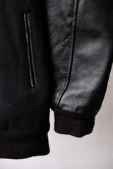 インターフェース刺繍レザーベースボールジャケット日本ブランドレザースリーブベースボールジャケット