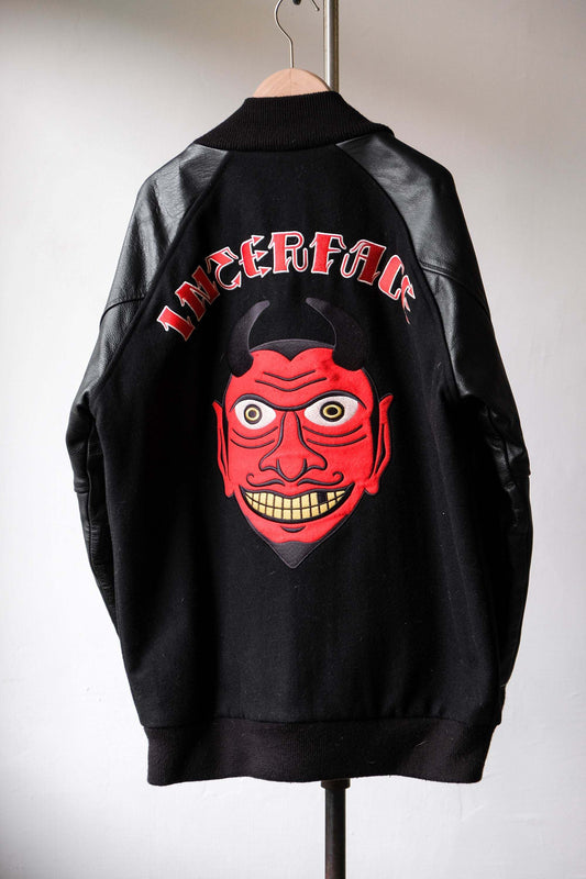 Interface Embroidered Leather Baseball Jacket 日本品牌 皮袖棒球外套