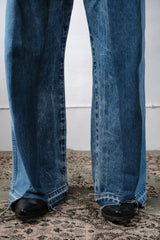 Ban Restructure Colorblock Wide-Leg Jeans (C)