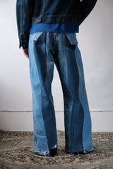 Ban Restructure Colorblock Wide-Leg Jeans (C)