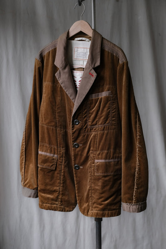 Marithe Francois Girbaud 2000’s Velvet Blazer 法國設計師品牌 絨布拼接西裝外套