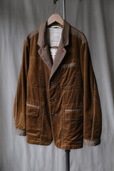 Marithe Francois Girbaud 2000's Velvet Blazer French designer brand velvet patchwork suit jacket