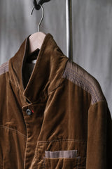 Marithe Francois Girbaud 2000's Velvet Blazer French designer brand velvet patchwork suit jacket