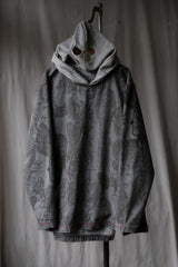 OVKLAB 17A/W Tattoo Print Denim Hooded Pullover Taiwan street brand sketch tattoo print stone washed denim hooded pullover