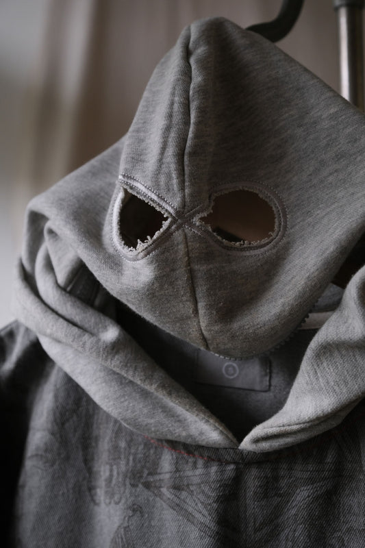 OVKLAB 17A/W Tattoo Print Denim Hooded Pullover 台灣街牌 素描刺青印花 石洗丹寧連帽罩衫