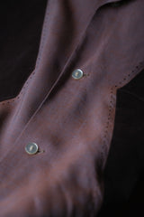 1950's CAMPUS 2-Tone Rayon Gabardine Velvet Shirt Rockabilly 50s vintage velvet patchwork rayon shirt