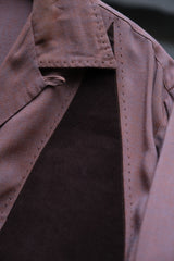 1950's CAMPUS 2-Tone Rayon Gabardine Velvet Shirt Rockabilly 50s vintage velvet patchwork rayon shirt