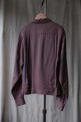 1950's CAMPUS 2-Tone Rayon Gabardine Velvet Shirt Rockabilly 50s vintage velvet patchwork rayon shirt