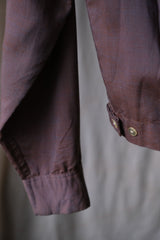 1950's CAMPUS 2-Tone Rayon Gabardine Velvet Shirt Rockabilly 50s vintage velvet patchwork rayon shirt