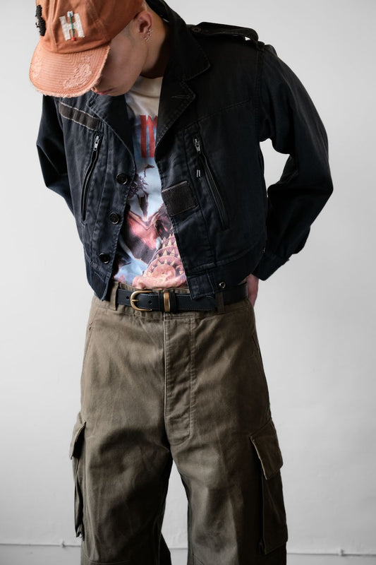 French Army Remake Cropped Jacket