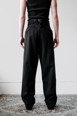 1980年代ヴィンテージウールフィッシュテールバックトラウザーズ