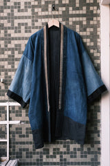 Vintage Indigo Dyed Patchwork Seal Hanten