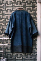 Vintage Indigo Dyed Patchwork Seal Hanten