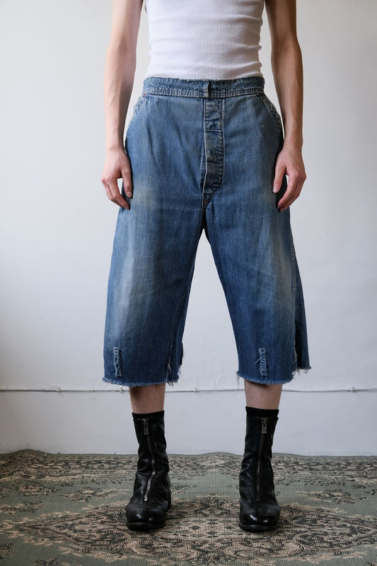 Remake Vintage Union Made Denim Overalls Shorts 古著丹寧吊帶褲改製短褲