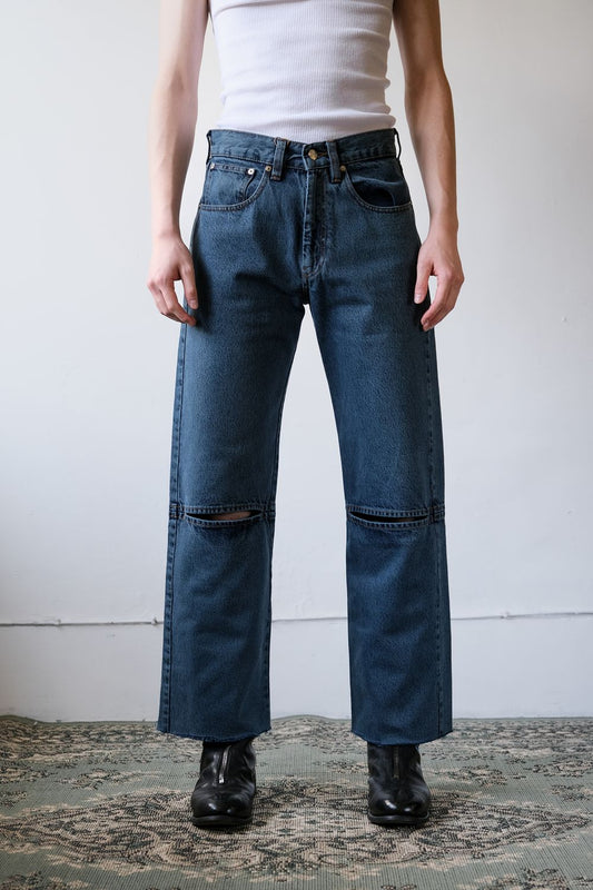 NAMACHEKO ISIN デニムジーンズ - スノーウォッシュオーバーダイ ベルギーデザイナーブランドのウォッシュドジーンズ