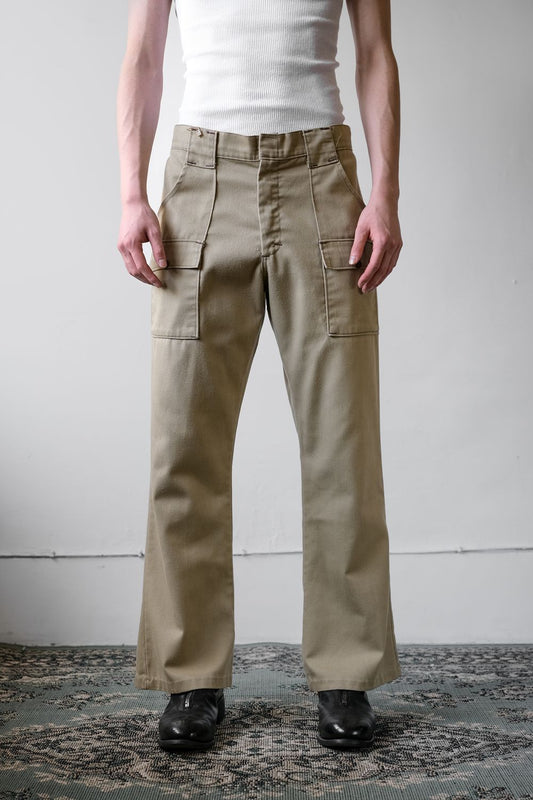 1970’s Vintage Cargo Flared Pants Talon Zipper