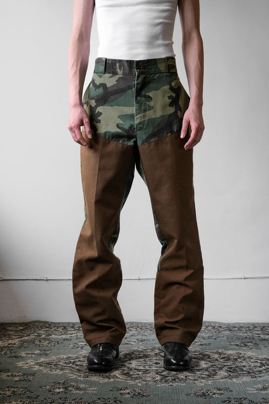 Vintage Camouflage Canvas Patch Pants 復古迷彩帆布拼接工作褲