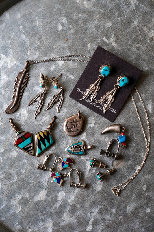 Vintage Indian style earrings Pendants Vintage Indian style chain drop earrings