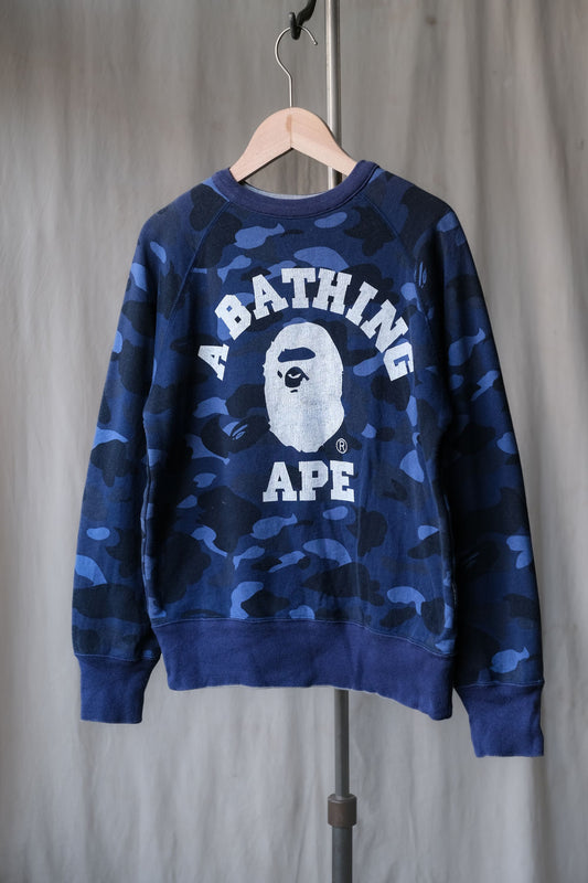 A BATHING APE BAPE Blue Camo Reversible Sweatshirt NIGO猿人藍迷彩 雙面穿衛衣