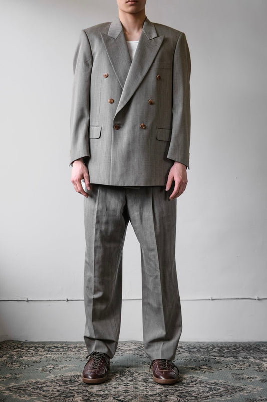 Lancas Gentleman Suit Set Beige-gray fine-grain double-breasted suit