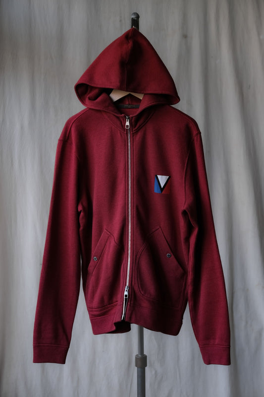 LOUIS VIITTON Gaston V Zip up Hoodie Louis Vuitton zip up hooded jacket burgundy red