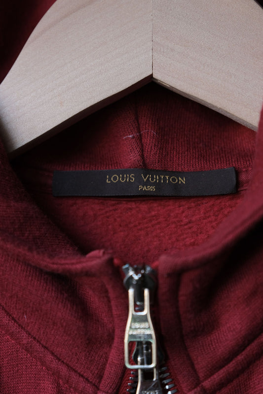 LOUIS VIITTON Gaston V Zip up Hoodie Louis Vuitton zip up hooded jacket burgundy red