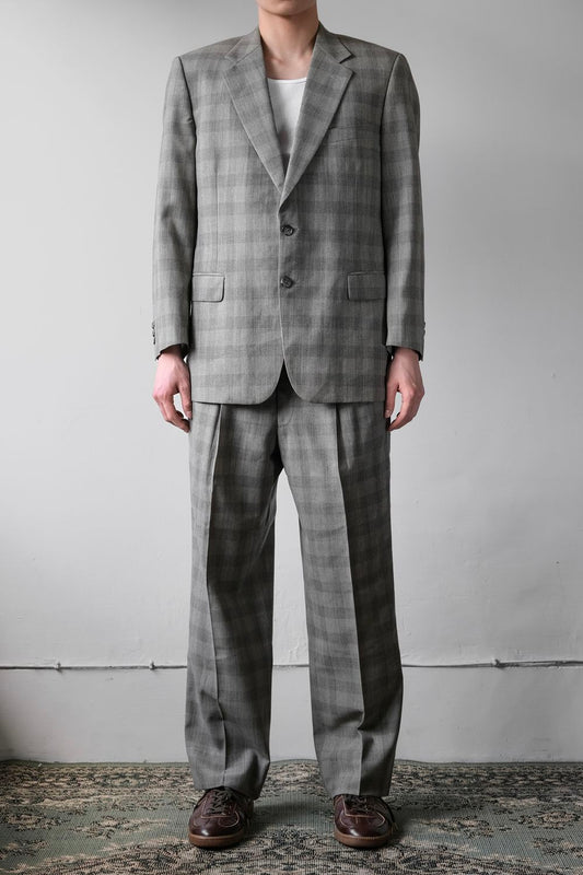 Lancas Gentleman Suit Set Light gray plaid single-breasted suit