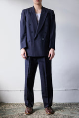 GOLD TRUMPETER Suit Set Dark blue striped double-breasted suit