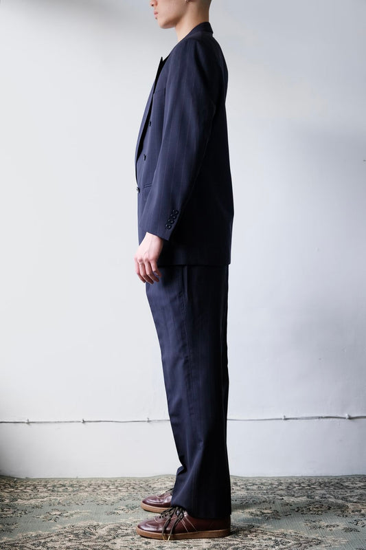 GOLD TRUMPETER Suit Set Dark blue striped double-breasted suit