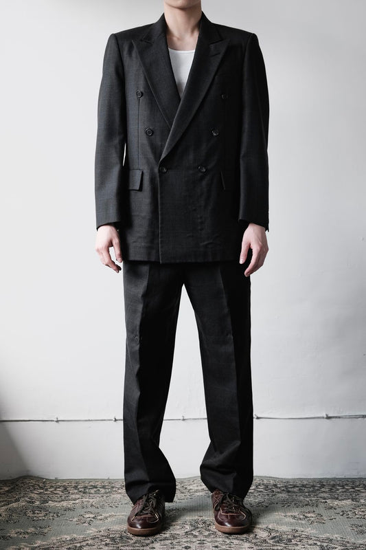 STRATHMORE by Richman Suit Set Made in USA Dark Grey Check Double-Breasted Suit