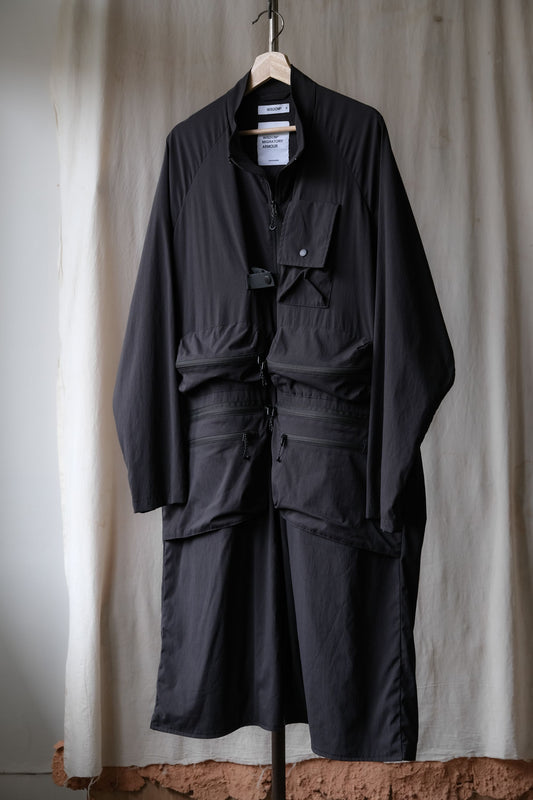 WISDOM 19A/W Detachable Trench Coat Taiwan functional designer brand detachable vest coat dark blue