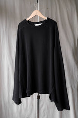 ANCELLM THERMAL LS T-SHIRT (BLACK) 日本のデザイナーブランド ゆったり暖かい長袖Tシャツ