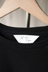 ANCELLM THERMAL LS T-SHIRT (BLACK) 日本のデザイナーブランド ゆったり暖かい長袖Tシャツ