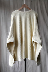 ANCELLM OVER RIB L/S T-SHIRT 日本設計師品牌 螺紋針織長袖Tee 米白