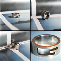 GUCCI Sterling 925 Silver Ring Gucci Sterling Silver Hollow Silver Ring