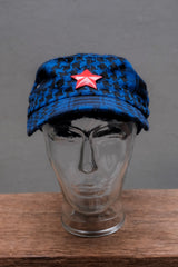 OVERKILL inc. x N.S.B.Q. MC仁 "Red Star" Houndstooth Military Cap 聯名系列 紅星千鳥格紋謝米格平頂軍帽