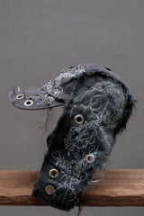 Custom Hand-Painted Spiked Distressed Aviator Flap Cap手繪荊棘尖釘飛行帽