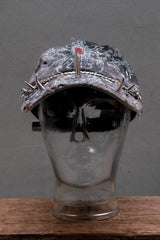 Custom Hand-Painted Spiked Metal Chain Distressed Baseball Cap荊棘鐵鍊長尖釘破壞老帽