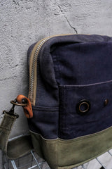 marvelous leather official Marvelous Leather Voyage Bag 改制二戰古董軍布拼接植絨皮革郵差包