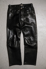 French Vintage Rebelle Genuine Leather Pants 法國古著 深棕色牛皮真皮褲